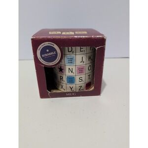 Scrabble Coffee Mug Cup 2014 Wild & Wolf Ivory Hasbro Tile Design NEW